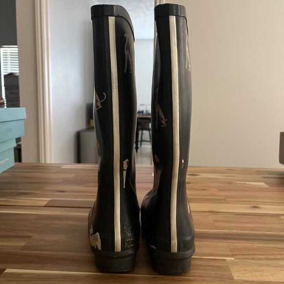 Joules Roll-Up Wellie Rain Boots Dog & Plant Print (Size 6) - Picture 5 of 10